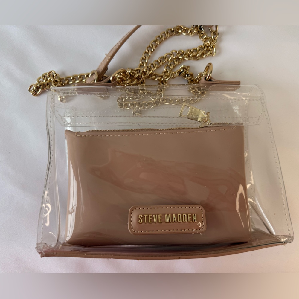 Steve Madden Transparent and Beige Crossbody Bag